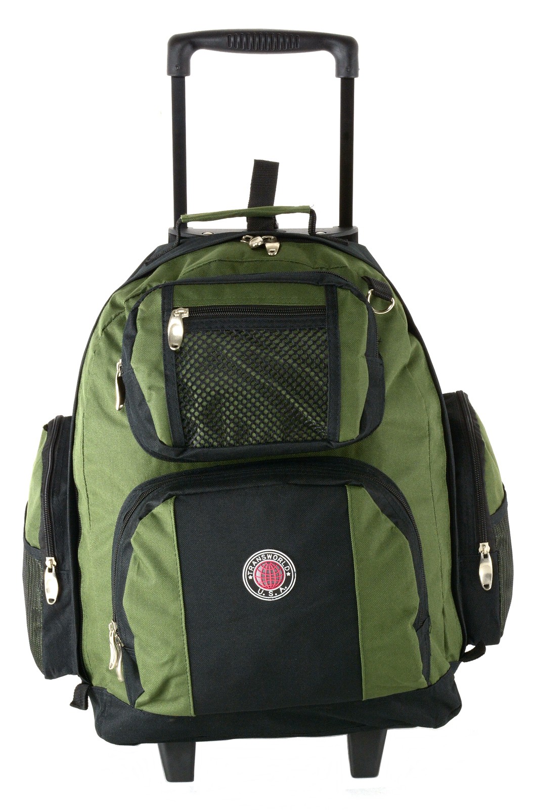18" Wheeled Backpack Roomy Rolling Book Bag W/ Handle Carry on Luggage